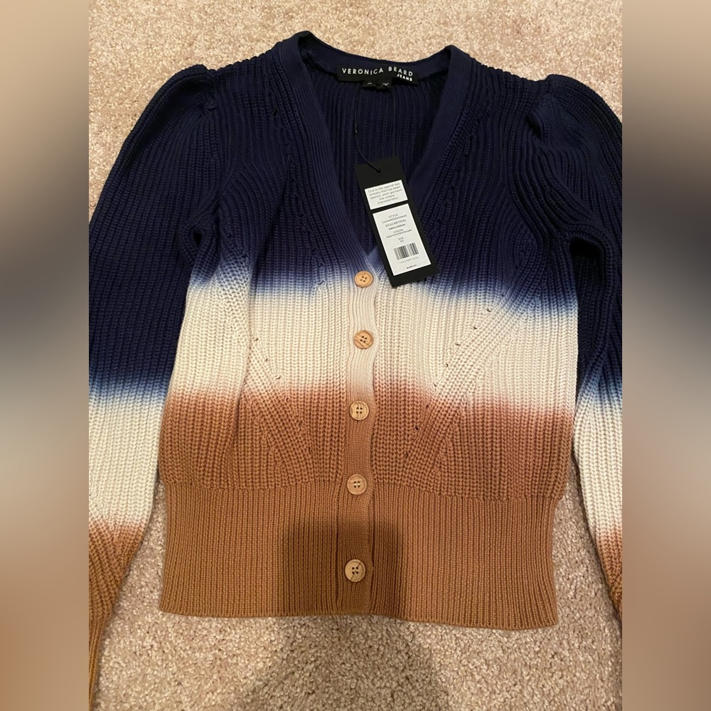 New Veronica Beard Perula Cardigan Sweater Ombré XS